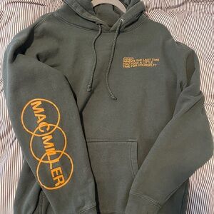Mac Miller “Last Time” Hoodie Green with Orange Accents